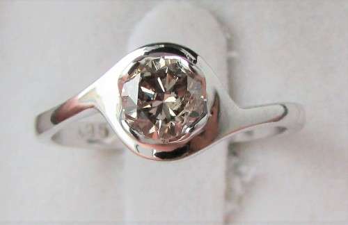 **GREAT VALUE [R27547]**DESIGNER SWIRL [SI3] ROUND CUT DIAMOND [0.500ct] RING [WHITE GOLD] -BUY SAFE