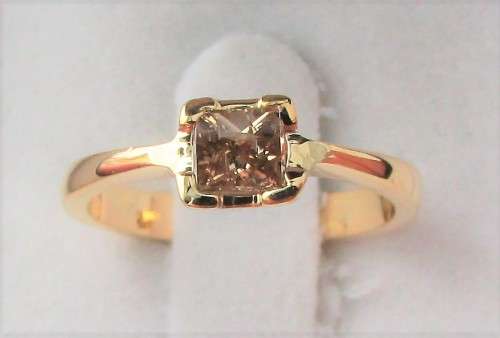 **CHOCOLATE COLLECTION [R23518]** PRINCESS [0.300ct] DIAMOND RING [YELLOW GOLD] - BUY SAFE