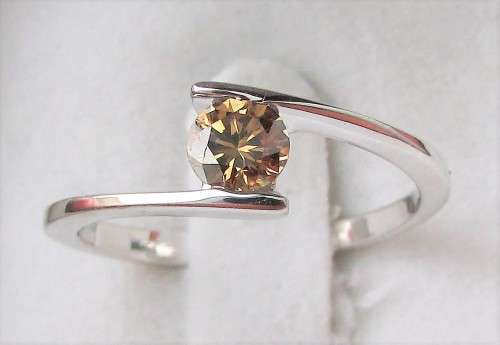 **STUNNING SOLITAIRE [R23036]** ROUND CUT DIAMOND [0.380ct] TWIST RING [WHITE GOLD] - BUY SAFE