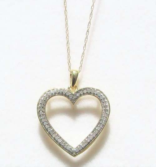 **BIG DESIGN [R25654]** DIAMOND HEART PENDANT [0.350ct] YELLOW GOLD + OPTIONAL CHAIN - BUY SAFE