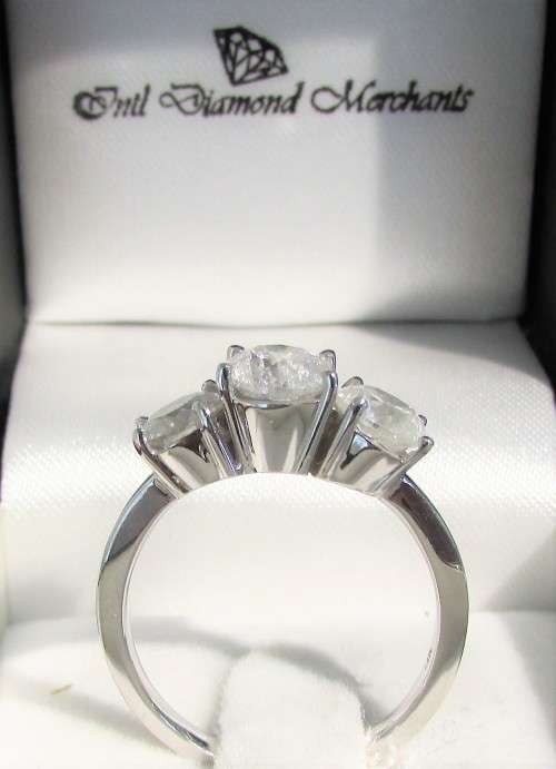 **ONCE OFF CLEARANCE** MASSIVE [2.250ct] TRILOGY ROUND CUT DIAMOND RING [WHITE GOLD] - BUY SAFE