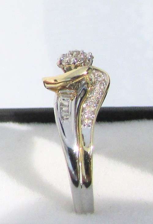 **GORGEOUS PIECE [R28631]** SWIRL DESIGN [0.300ct] DIAMOND RING [WHITE/YELLOW GOLD] - BUY SAFE