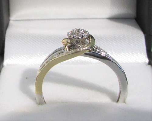 **GORGEOUS PIECE [R28631]** SWIRL DESIGN [0.300ct] DIAMOND RING [WHITE/YELLOW GOLD] - BUY SAFE