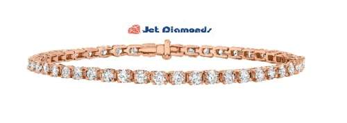 **FANTASTIC OFFER  [R60546]** DIAMOND [2.350ct] TENNIS BRACELET ROUND CUT [18KT ROSE GOLD] -BUY SAFE