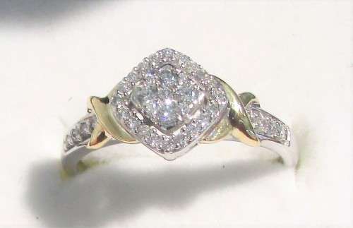 **ULTRA SPARKLY [R28258]** PAVE DESIGN [0.375ct] DIAMOND RING [WHITE GOLD] - BUY SAFE