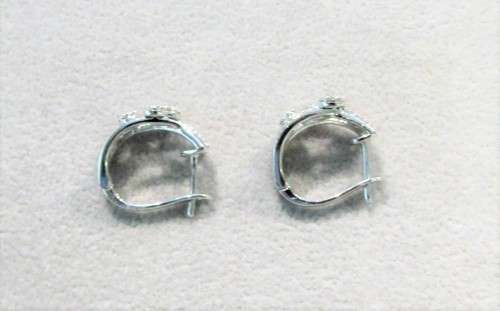 **DIAMOND HOOPS [R26893]** ROUND CUT [0.360ct] DIAMOND EARRINGS [WHITE GOLD] - BUY SAFE