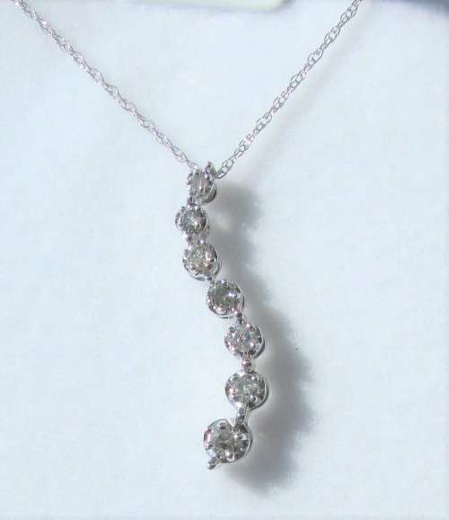 *JOURNEY DESIGN [R23736]* DIAMOND PENDANT [0.300ct] ROUND CUT [WHITE GOLD] + OPTIONAL CHAIN-BUY SAFE