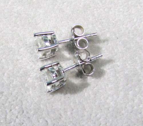 **DIAMOND STUDS [R40145]** SPARKLING [1.110ct] DIAMOND EARRINGS [18KT WHITE GOLD] - BUY SAFE