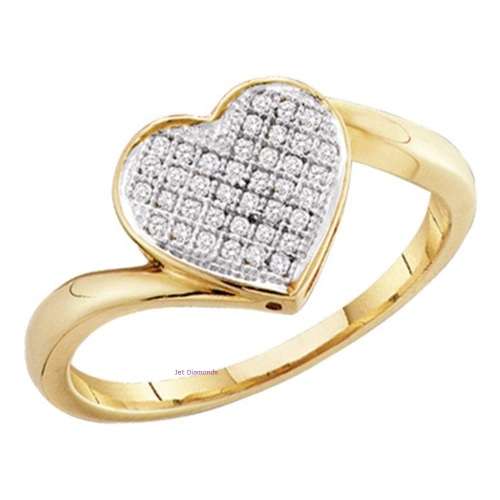 **LAST PIECE [R23419]** HEART DESIGN [0.200ct] DIAMOND RING [YELLOW GOLD] - BUY SAFE