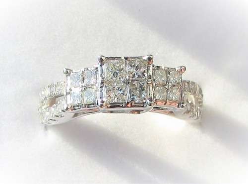 **JAW DROPPING [R59855]** INVISIBLE DESIGN [1.250ct] DIAMOND RING [3.351g] WHITE GOLD - BUY SAFE