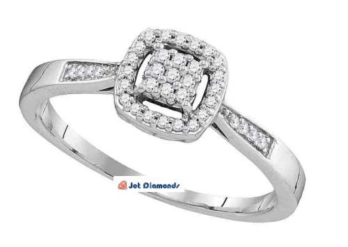 **NEW RANGE [R26639]** DESIGNER [0.300ct] CLUSTER ROUND CUT DIAMOND RING [WHITE GOLD] - BUY SAFE