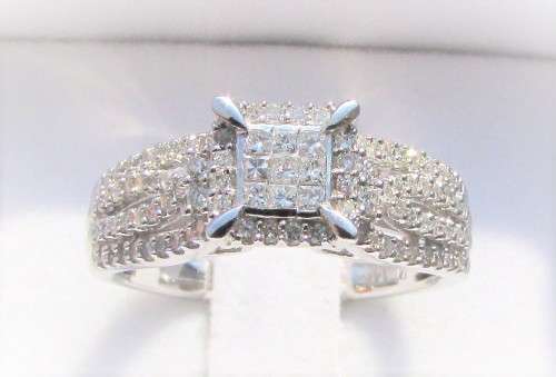 **PRINCESS DESIGNER [R42152]** DIAMOND RING [0.700ct] INVISIBLE SETTING [WHITE GOLD] - BUY SAFE