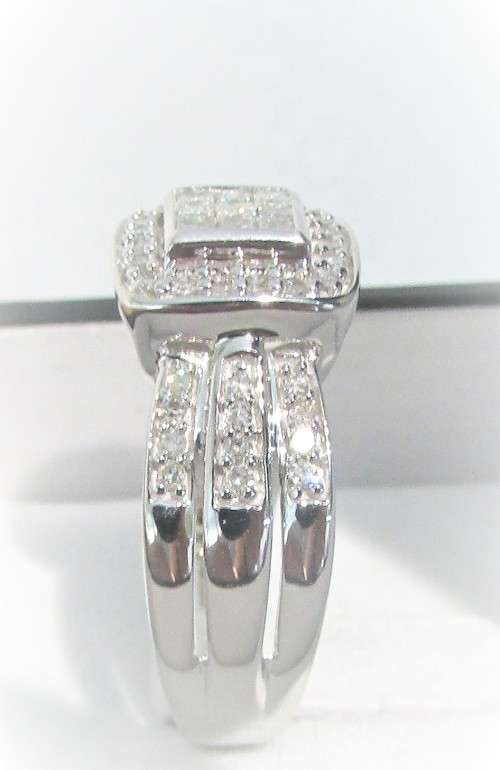 **BRILLIANT BUY [R45042]** 3 ROW DESIGN [1.00ct] DIAMOND RING [WHITE GOLD] - BUY SAFE