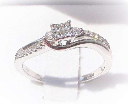 **TRILOGY DESIGN [R29639]** PRINCESS SWIRL [0.300ct] DIAMOND RING [WHITE GOLD] - BUY SAFE