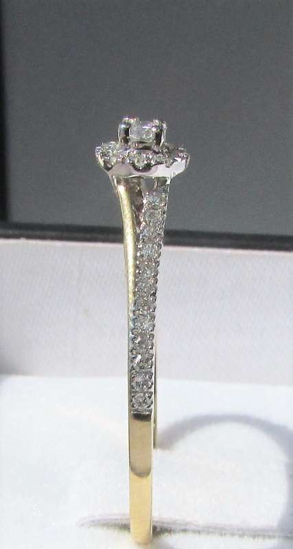 **DESIGNER [R26639]** HALO DESIGN [0.325ct] DIAMOND RING [YELLOW GOLD] - BUY SAFE
