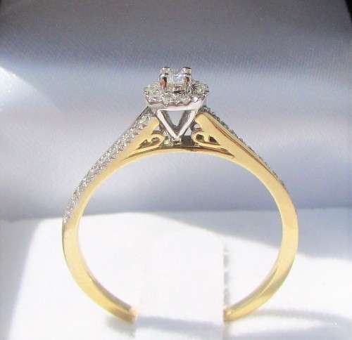 **DESIGNER [R26639]** HALO DESIGN [0.325ct] DIAMOND RING [YELLOW GOLD] - BUY SAFE