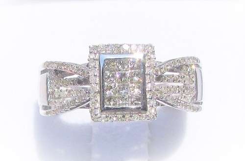 **DESIGNER PIECE [R41523]** ROUND/PRINCESS CUT [0.800ct] DIAMOND RING [WHITE GOLD] - BUY SAFE
