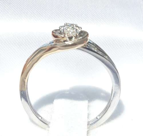 **SUPERB TWO TONE | R27639** SWIRL DESIGN | 0.350ct | DIAMOND RING | WHITE / YELLOW GOLD - BUY SAFE