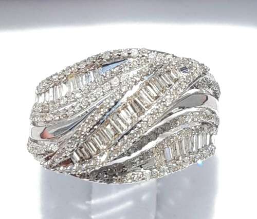 **ULTRA SPARKLY [R51623]** ROUND / BAGUETTE [1.450ct] DIAMOND RING [WHITE GOLD] - BUY SAFE