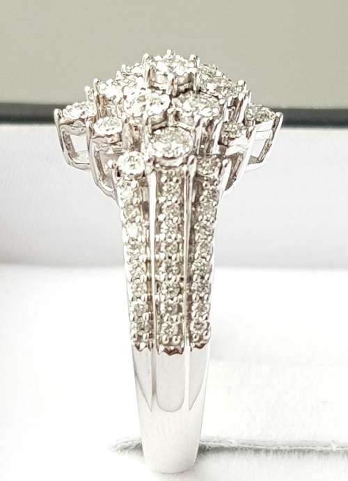 **BRILLIANT BUY [R45042]** 3 ROW DESIGN [1.00ct] DIAMOND RING [WHITE GOLD] - BUY SAFE