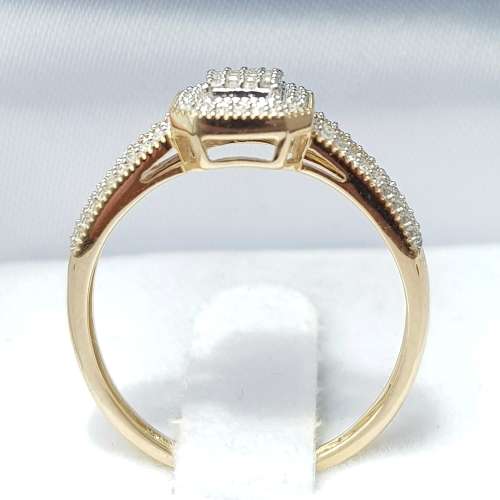 **SPLIT SHANK [R26639]** DESIGNER [0.300ct] CLUSTER DIAMOND RING [YELLOW GOLD] - BUY SAFE