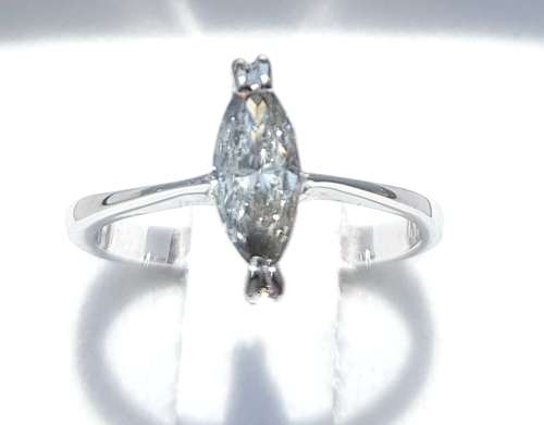 **SPECIAL [R23314]** MARQUISE CUT [0.375ct] DIAMOND SOLITAIRE RING [WHITE GOLD] - BUY SAFE