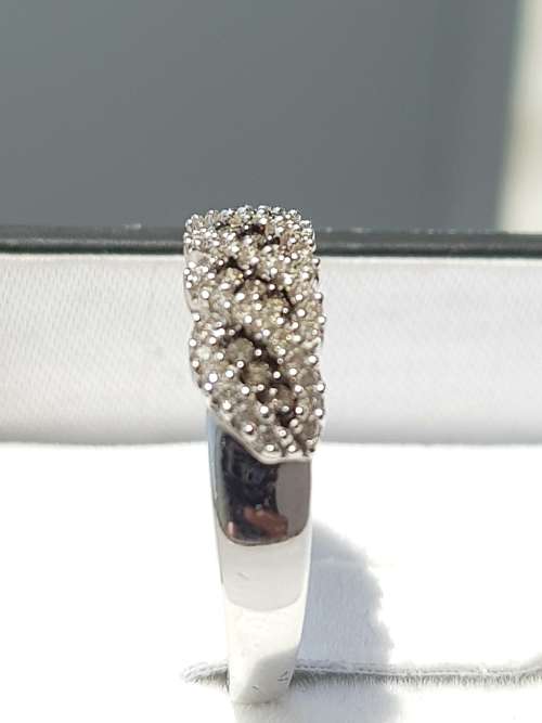 **GORGEOUS [R27381]** CHAMPAGNE & WHITE DIAMONDS | 0.450ct | RING | WHITE GOLD| - BUY SAFE