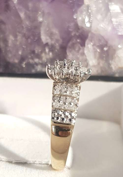**SUNKISSED COLLECTION | R32639** DESIGNER | 0.350ct | CLUSTER DIAMOND RING | YELLOW GOLD - BUY SAFE