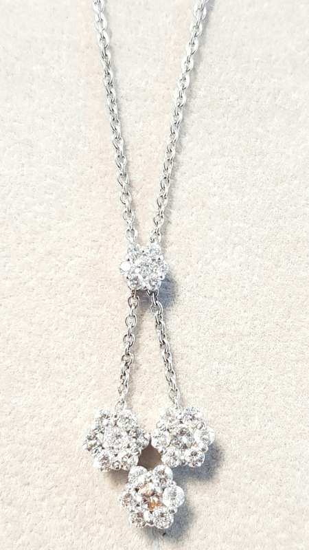 **ITALIAN PIECE | R78326]** ROUND CUT DIAMONDS | 1.250ct | NECKLACE | 18KT WHITE GOLD - BUY SAFE