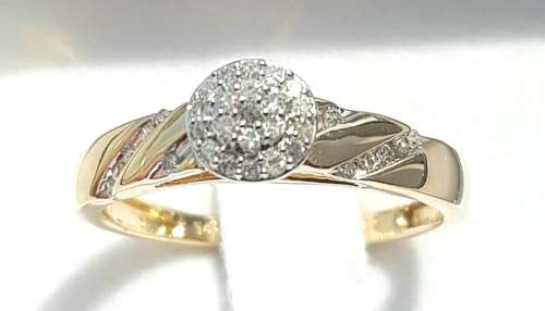**SWIRL COLLECTION | R24639** DESIGNER | 0.250ct | CLUSTER DIAMOND RING | YELLOW GOLD - BUY SAFE