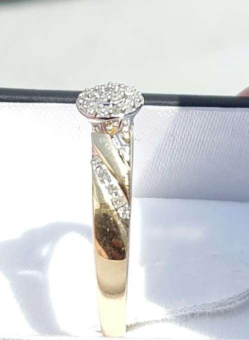 **SWIRL COLLECTION | R24639** DESIGNER | 0.250ct | CLUSTER DIAMOND RING | YELLOW GOLD - BUY SAFE