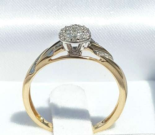**SWIRL COLLECTION | R24639** DESIGNER | 0.250ct | CLUSTER DIAMOND RING | YELLOW GOLD - BUY SAFE