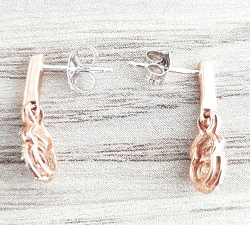 **EXQUISITE | R26893]** DESIGNER DROP | 0.275ct | DIAMOND EARRINGS | ROSE GOLD - BUY SAFE
