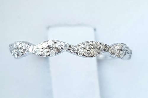 **LAST ONE | R20419** HIGH QUALITY | 0.200ct | DIAMOND PAVE TWIST BAND | 18KT WHITE GOLD - BUY SAFE