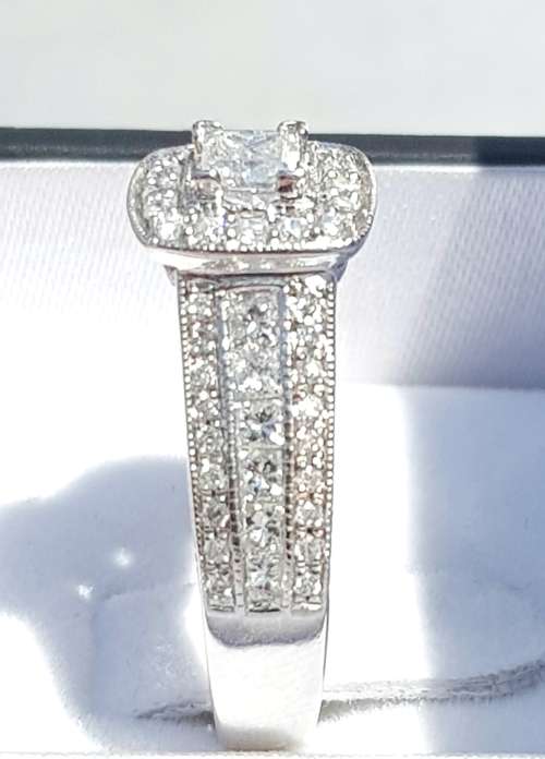 **HUGE DEAL | R70327** CHANNEL | ROUND / PRINCESS | 1.350ct | DIAMOND RING | WHITE GOLD - BUY SAFE