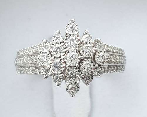 **BRILLIANT BUY | R47452** 3 ROW DESIGN | 1.00ct | DIAMOND RING | WHITE GOLD - BUY SAFE