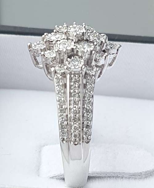 **BRILLIANT BUY | R47452** 3 ROW DESIGN | 1.00ct | DIAMOND RING | WHITE GOLD - BUY SAFE