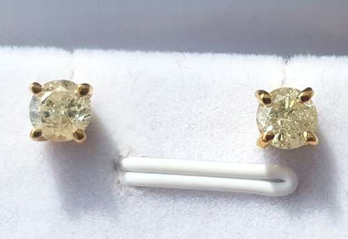 **BARGAIN BUY** CLEARANCE DEAL | 1.00ct | ROUND CUT EARRINGS | YELLOW GOLD - BUY SAFE