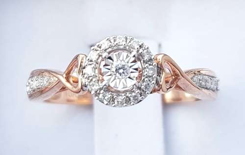 **HALO COLLECTION | R24639** DESIGNER | 0.250ct | DIAMOND RING | ROSE GOLD - BUY SAFE