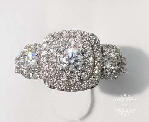 **HUGE DEAL | R71574** TRILOGY ROUND | DOUBLE HALO | 1.350ct | DIAMOND RING | WHITE GOLD - BUY SAFE