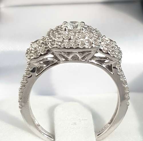 **HUGE DEAL | R71574** TRILOGY ROUND | DOUBLE HALO | 1.350ct | DIAMOND RING | WHITE GOLD - BUY SAFE