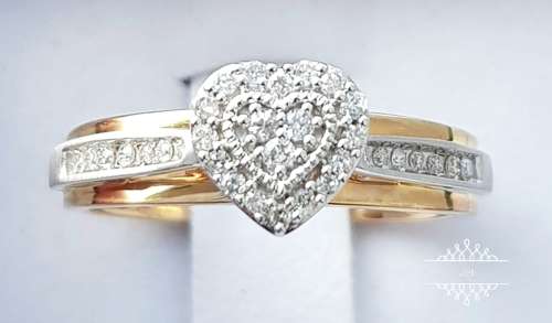 **SUPER DEAL | R30419** HEART DESIGN | 0.345ct | DIAMOND RING | YELLOW / WHITE GOLD - BUY SAFE