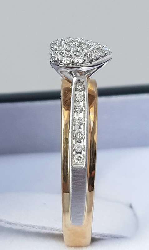 **SUPER DEAL | R30419** HEART DESIGN | 0.345ct | DIAMOND RING | YELLOW / WHITE GOLD - BUY SAFE