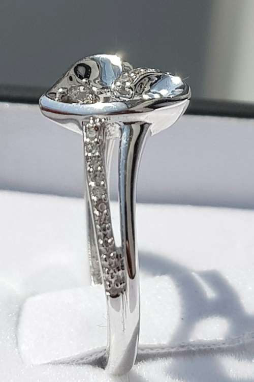 **ULTRA SPARKLY | R25412** HEART DESIGN | 0.256ct | DIAMOND RING | WHITE GOLD - BUY SAFE