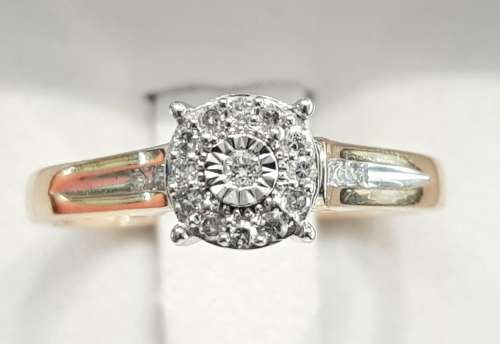 **HALO COLLECTION | R24639** DESIGNER | 0.250ct | DIAMOND RING | YELLOW GOLD - BUY SAFE