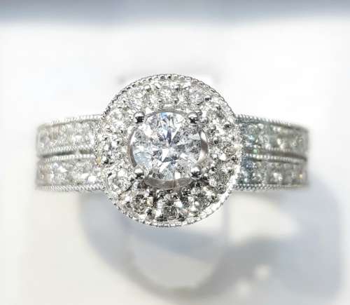 **HUGE DEAL | R70327** HALO DESIGN | ROUND CUT | 1.350ct | DIAMOND RING | WHITE GOLD - BUY SAFE