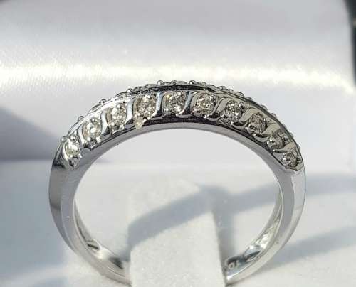 **STUNNING | R27419** DESIGNER PIECE | 0.300ct | 2 ROW DIAMOND BAND | WHITE GOLD - BUY SAFE