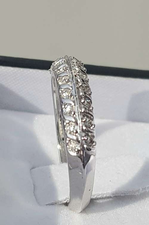 **STUNNING | R27419** DESIGNER PIECE | 0.300ct | 2 ROW DIAMOND BAND | WHITE GOLD - BUY SAFE