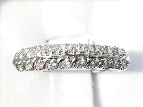 **STUNNING | R27419** DESIGNER PIECE | 0.300ct | 2 ROW DIAMOND BAND | WHITE GOLD - BUY SAFE