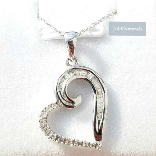 **GORGEOUS|R24715** DIAMOND HEART PENDANT |0.300ct| ROUND CUT | WHITE GOLD + OPTIONAL CHAIN-BUY SAFE